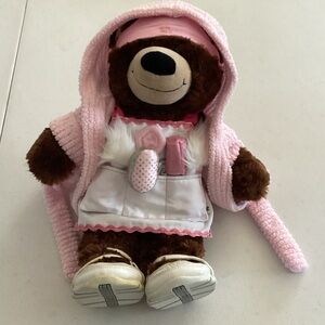 Build-A-Bear Brown Plush Teddy Bear and accessories